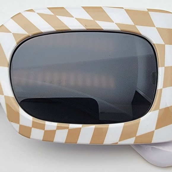 *SOLD* Forever 21 00458341 Brown Checkered Frame Grey Lens Bad Bunny Sunglasses - Picture 11 of 12
